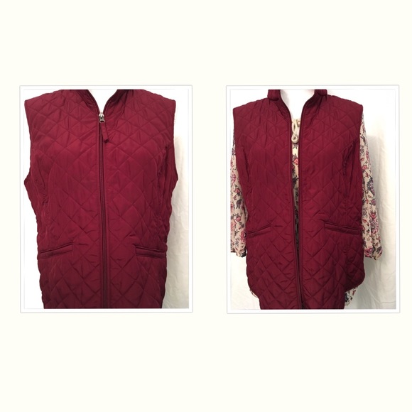 Van Heusen Jackets & Blazers - Van Heusen Quilted Large Maroon Vest